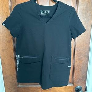 Figs Scrub top black